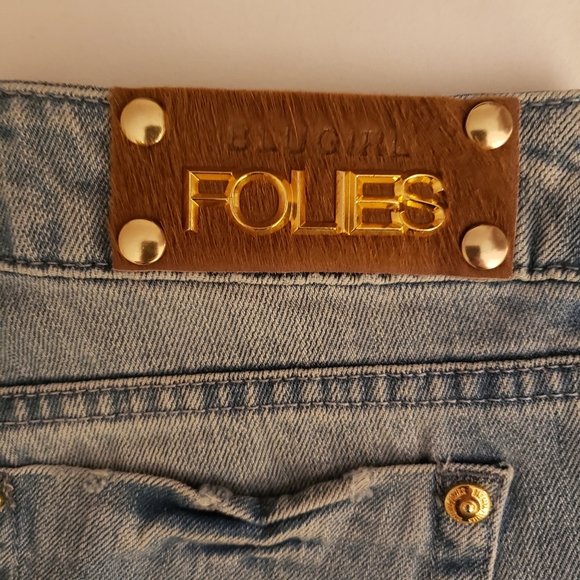 BLUMARINE BLUGIRL FOLLIES Distressed Designer Denim Jeans Sz 30 Light Blue New - Picture 3 of 15